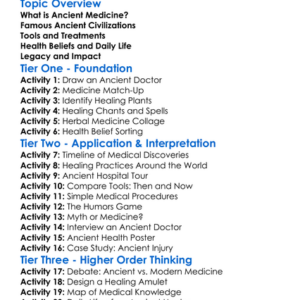 Ancient Medicine And Health Worksheet Activity Booklet