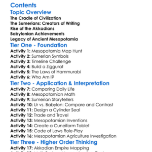 Ancient Mesopotamia Sumerians Akkadians Babylonians Worksheet Activity Booklet