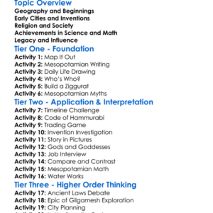 Ancient Mesopotamian Civilization Worksheet Activity Booklet