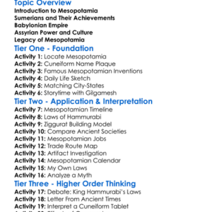 Ancient Mesopotamian Civilizations Worksheet Activity Booklet