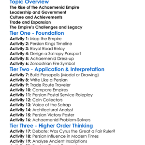 Ancient Persia Achaemenid Empire Worksheet Activity Booklet