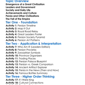 Ancient Persia Worksheet Activity Booklet