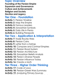 Ancient Persian Empire Worksheet Activity Booklet
