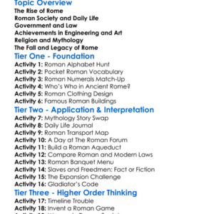 Ancient Roman Civilization Worksheet Activity Booklet