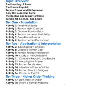 Ancient Rome Worksheet Activity Booklet