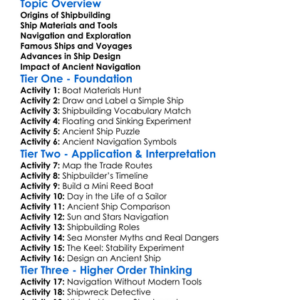 Ancient Shipbuilding And Navigation Worksheet Activity Booklet