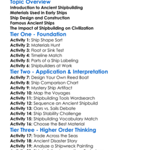 Ancient Shipbuilding Worksheet Activity Booklet