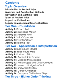 Ancient Ships And Maritime Technology Worksheet Activity Booklet