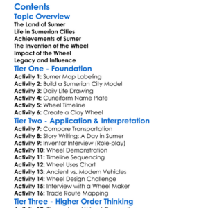 Ancient Sumer And The Invention Of The Wheel Worksheet Activity Booklet