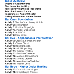 Ancient Theater And Drama Worksheet Activity Booklet