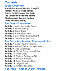 Ancient Trade Networks And Cultural Diffusion Worksheet Activity Booklet