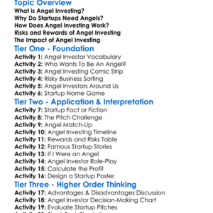 Angel Investing Worksheet Activity Booklet
