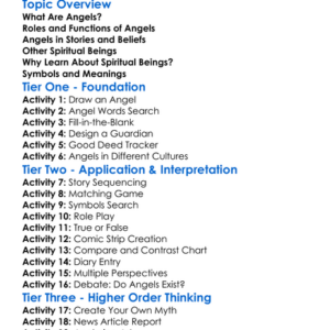 Angels And Spiritual Beings Worksheet Activity Booklet