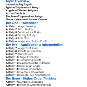 Angels And Supernatural Beings Worksheet Activity Booklet