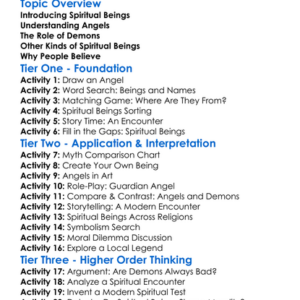 Angels Demons And Spiritual Beings Worksheet Activity Booklet