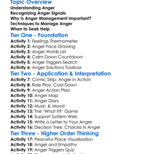 Anger Management Worksheet Activity Booklet