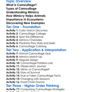 Animal Camouflage And Mimicry Worksheet Activity Booklet
