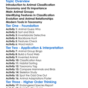Animal Classification And Taxonomy Worksheet Activity Booklet