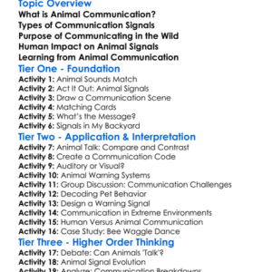 Animal Communication Worksheet Activity Booklet