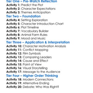 Animal Farm 2025 Worksheet Activity Booklet