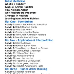 Animal Habitats Worksheet Activity Booklet