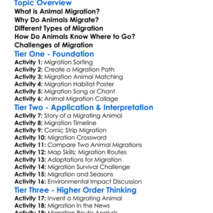 Animal Migration Worksheet Activity Booklet