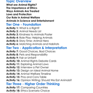 Animal Rights And Ethics Worksheet Activity Booklet
