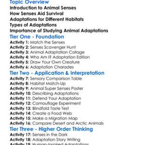 Animal Senses And Adaptations Worksheet Activity Booklet