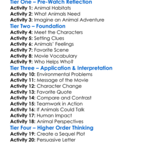 Animals United 2010 Worksheet Activity Booklet