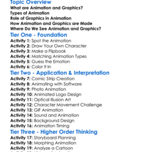 Animation And Graphics Worksheet Activity Booklet