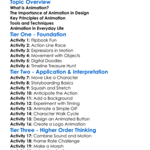 Animation Basics For Designers Worksheet Activity Booklet