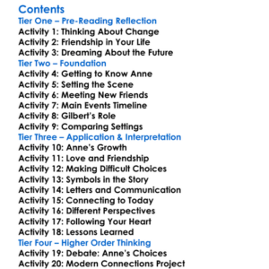 Anne Of The Island Lm Montgomery Worksheet Activity Booklet