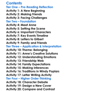 Anne Of Windy Poplars Lm Montgomery Worksheet Activity Booklet