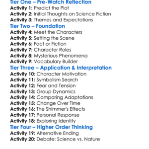 Annihilation 2018 Worksheet Activity Booklet