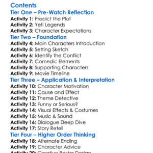 Another Yeti A Love Story Life On The Streets 2017 Worksheet Activity Booklet