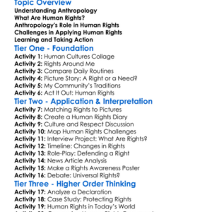 Anthropology And Human Rights Worksheet Activity Booklet