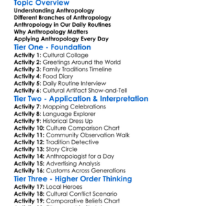 Anthropology In Everyday Life Worksheet Activity Booklet