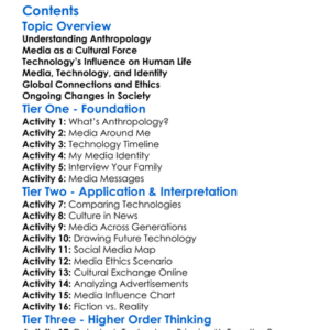 Anthropology Of Media And Technology Worksheet Activity Booklet