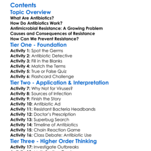 Antibiotics And Antimicrobial Resistance Worksheet Activity Booklet