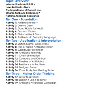 Antibiotics And Resistance Worksheet Activity Booklet