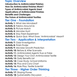 Antimicrobial Finishes In Textiles Worksheet Activity Booklet