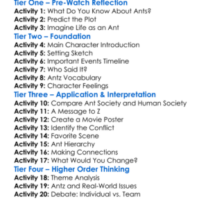 Antz Worksheet Activity Booklet