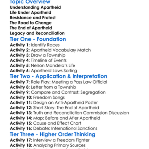 Apartheid And Its End In South Africa Worksheet Activity Booklet