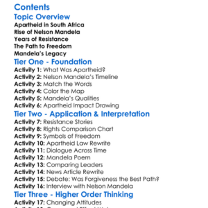 Apartheids End And Nelson Mandela Worksheet Activity Booklet