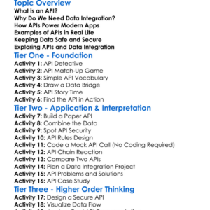 Apis And Data Integration Worksheet Activity Booklet
