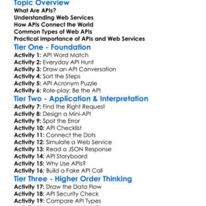 Apis And Web Services Worksheet Activity Booklet
