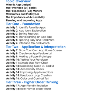 App Design Fundamentals Worksheet Activity Booklet
