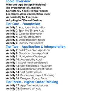 App Design Principles Worksheet Activity Booklet