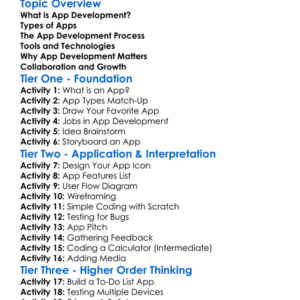 App Development Worksheet Activity Booklet