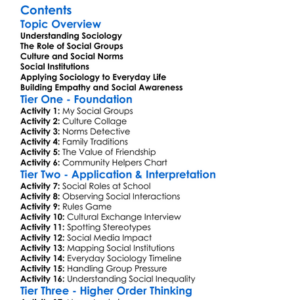 Application Of Sociology In Everyday Life Worksheet Activity Booklet